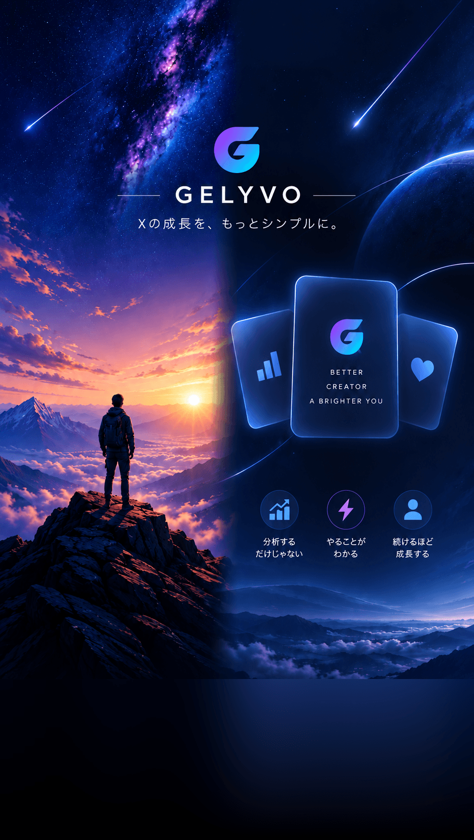 GELYVO — Xの成長を、もっとシンプルに。Small Actions. Big Growth.